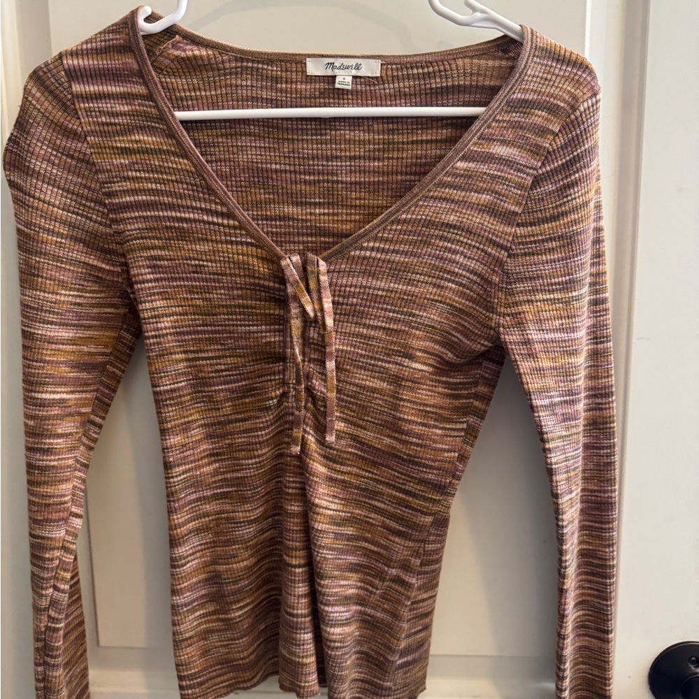 Marshalls Brown Multicolor Ribbed Long Sleeve Top
